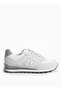 حذاء رياضي من الجلد باللون الأبيض والرمادي للرجال من PERU M SHOES
