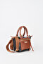 Women's Lupine Black-Tan Lined Column Strap Zipper Closure Handbag and Shoulder Bag - 2