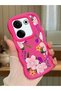 Tecno Camon 20 Compatible Case Camera Protector Red Silicone Couple Phone Case Floral Pattern