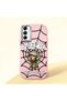 Samsung Galaxy A14 Compatible Case with Camera Protection Pink Silicone Couple Phone Case with Spiderman Pattern