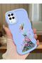 Samsung Galaxy A12 Compatible Case Camera Protector Blue Silicone Couple Phone Case Girl Pattern