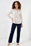 Women's Gold Foil Patterned White Shirt
