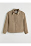 Beige Shirt Collar Men's Jacket - 4