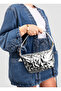 Silver Star Patterned Shiny Hand and Shoulder Strap Bag - 2