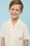 Embroidered Shirt with Revere Collar and Short Sleeves - 5