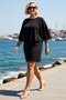 Women's Plus Size Sleeveless Crew Neck Shift Cut Maroken Woven Mini Dress Casual Daily Modern - 2