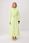 Women Maxi Shirt Collar Long Sleeve Skater Cut Unlined Terrycotton Woven Dress Casual Comfortable Modern - 4