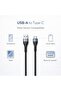 كابل بيانات USB إلى TYPE-C، أسود، معدني وسيليكون، 2 متر، شحن سريع 60 واط، جودة عالية، موديل CA54 - 3