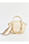 Leather Look Women's Shoulder Bag with Scarf Detail