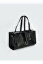 Leather look women's shoulder bag