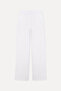 Women's White Straight Fit Linen Trousers - 2
