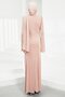 Powder Waist Gathered Stone Evening Dress - 5