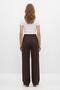 Brown Pleated Detail Palazzo Trousers 8378A - 3