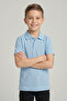 Unisex Kids Baby Blue Lacoste Polo Collar Short Sleeve School T-Shirt - 2