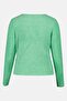 Women Round Neck Knitted Long Sleeve Sweater, Green - 3