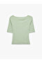 Slim Fit Cotton Boat Round Neck Half Sleeve T-Shirt - 5