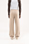 Men's Linen Striped Lace-Up Trousers Beige - 3
