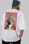 For the Love of Cats 60 Cats Printed White Oversize T-Shirt 100% Cotton Unisex Cat Lover Premium Design - 7