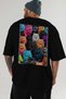 For the Love of Cats 34 Cats Printed Black Oversize T-Shirt 100% Cotton Unisex Cat Lover Premium Design - 6