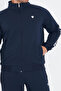Men's Navy Blue Half Turtleneck Two Thread Large Size Tracksuit Set Lcv201550B - 5