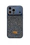 iPhone 15 Pro Max Compatible Navy Blue Luxury Stone Glitter Premium Phone Case with Camera Protection - 8