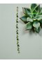 Gold Color Green Zircon Stone Ivy Leaf Design Steel Bracelet - Tarnish Resistant - 20cm - 4