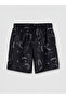 Nevavm Short Length Patterned Men's Swim Shorts with Difference