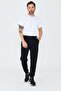 Black Waist-Tie Elastic Cuffed Men's Sweatpants with Zipper Pockets - 6