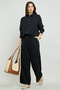Striped Wide Leg Pants with Elastic Waist - 2