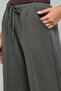 Solid Wide Leg Pants with Drawstring Waist - 6