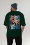 For the Love of Cats 20 Cats Printed Green Oversize T-Shirt 100% Cotton Unisex Cat Lover Premium Design - 4