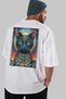 For the Love of Cats 66 Cats Printed White Oversize T-Shirt 100% Cotton Unisex Cat Lover Premium Design - 7
