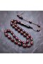 Special Craftsmanship Barley Cut Coral and Silver Inlaid 7.5X11.5 mm Kuka Prayer Beads