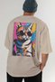 For the Love of Cats 13 Cats Printed Beige Oversize T-Shirt 100% Cotton Unisex Cat Lover Premium Design - 6