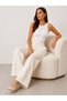 Hayal 27506-26 Women's High Waist Velcro Wide Leg Fabric Trousers - 5