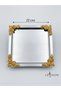 2-Piece Luxury Presentation Tray - 22 cm Stainless Steel Decorative Tray with Gold Rose Detail - 4