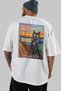 For the Love of Cats 23 Cats Printed White Oversize T-Shirt 100% Cotton Unisex Cat Lover Premium Design - 5