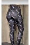 Women's High Waist Diver Fabric Patterned Gathering Sports Leggings - 3