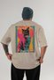 For the Love of Cats 72 Cats Printed Beige Oversize T-Shirt 100% Cotton Unisex Cat Lover Premium Design - 2