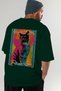 For the Sake of Cats 72 Cats Printed Green Oversize T-Shirt 100% Cotton Unisex Cat Lover Premium Design - 7