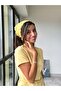 Crochet Bandana Yellow Fan Patterned Hand Knitted - 2
