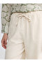 Two Mt Shop Quality Lcw Modest Ecru Linen Blend Plain Standard & Regular Wide Leg Women's Trousers - 3