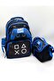 Gamer Joystick Pattern Thermal Children's Backpack School Bag Set with Lunch Box and Pen Holder
