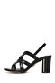Women's Black Ankle Buckle Thick Heeled Sandals 26Sfe466118 - 3