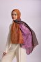 Ahenk Gradient Patterned Double-Sided Shawl - Cinnamon Pink Brown - 2