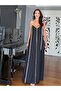 White Striped Maxi Dress with Pockets and Straps - 3