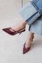 Alba Women's Heeled Patent Leather Shoes Burgundy - 2