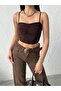Women's Bitter Brown Strappy Sandy Crop Blouse - 2