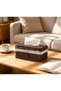 OneDcor Vintage Woven Paper Rope Tissue Box, Farmhouse Decor with Detachable Washable Liner, Lace & Wooden Button for Bathroom Bedroom Table