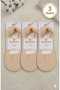 Bolero 3-Piece Laser Cut Invisible Ballerina Socks Set - Cotton, Non-Slip Gel Detailed